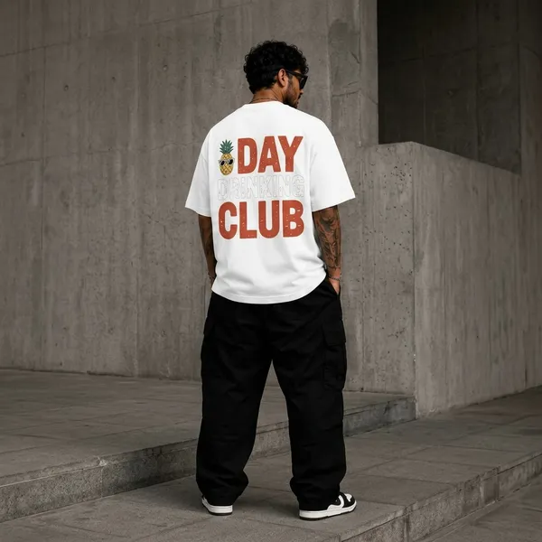 White_Cotton_Oversized_Day_Drinking_Club_T-Shirt_For_Men