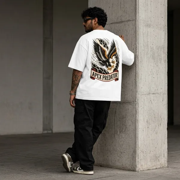 White_Cotton_Apex_Predator_Oversized_T-Shirt_For_Men