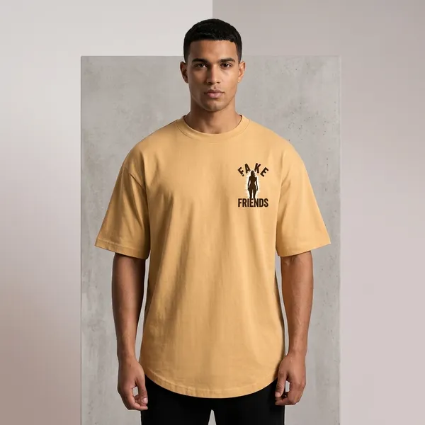 Beige_Cotton_Oversized_Fake_Friends_Graphic_T-Shirt_For_Men