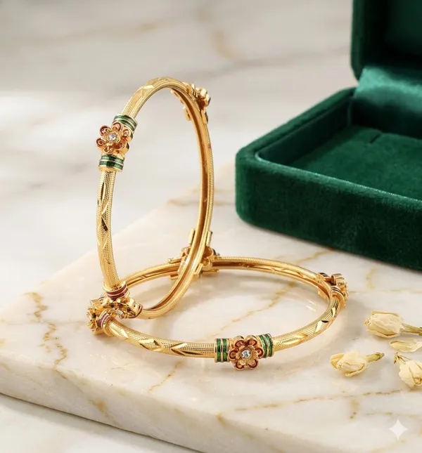 Enamel_Bangle:_Gold_Plated_Indian_Bridal_Jewelry,_Designer_Traditional_Wedding,_Gift