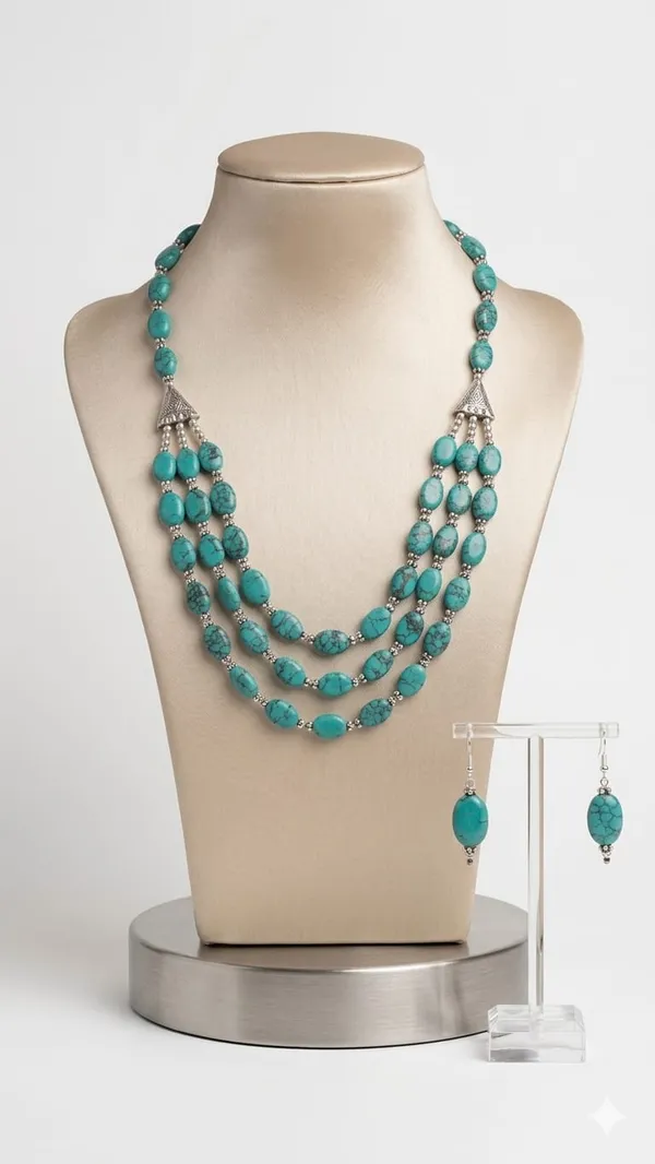 Beautiful_Turquoise_Loose_Beads_Necklace,_Handmade_Turquoise_Necklace_Set_3_Strand_20_Inch