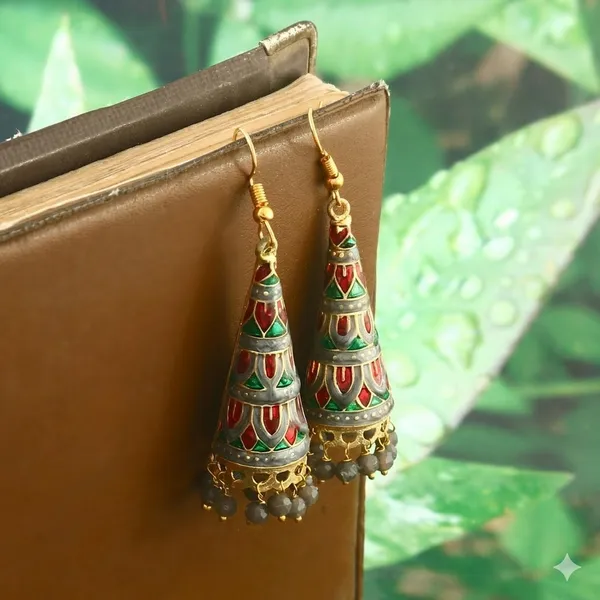 Hand_Painted_Jhumka_Earrings_|_Indian_Enamel,_Pearl_Dangle