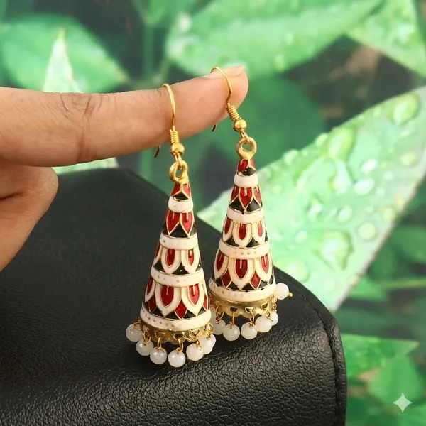 Hand_Painted_Jhumka_Earrings_|_Indian_Enamel,_Pearl_Dangle