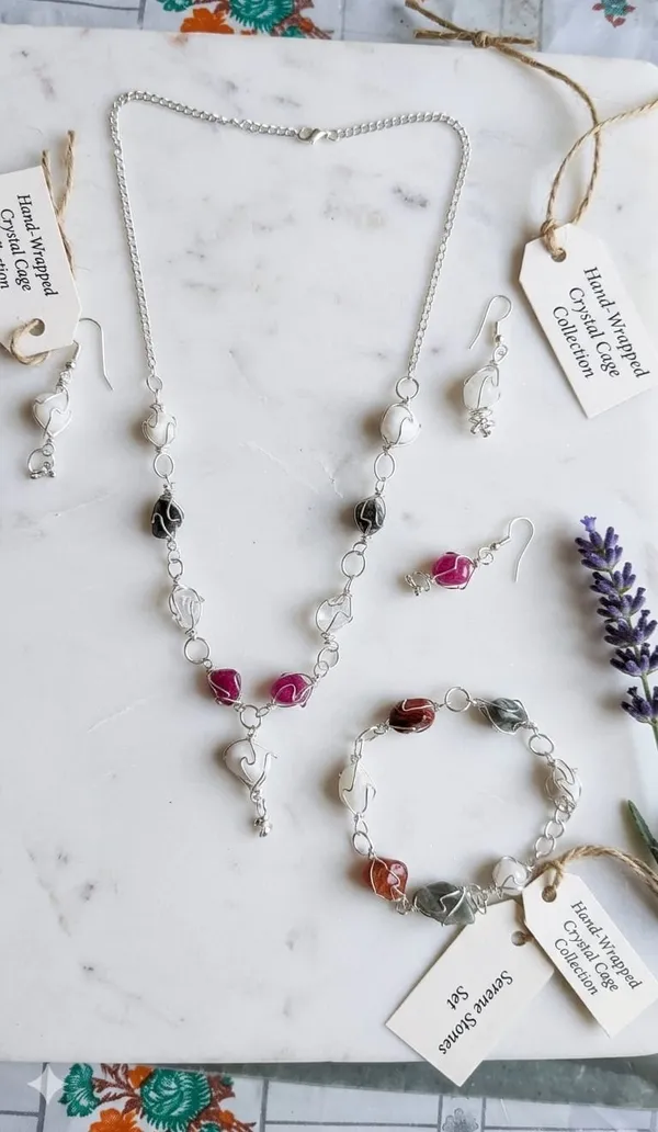 Uncut_Loose_Stones_Necklace,_Handmade_Multicolor_Necklace_Set_1_Strand_20_Inch