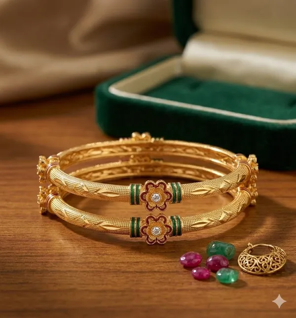 Enamel_Bangle:_Gold_Plated_Indian_Bridal_Jewelry,_Designer_Traditional_Wedding,_Gift