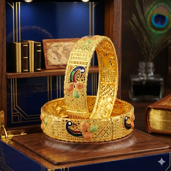 Meenakari_Peacock_Bangles:_Gold_Plated_Indian_Bridal_Jewelry,_Designer_Traditional_Wedding,_Gift