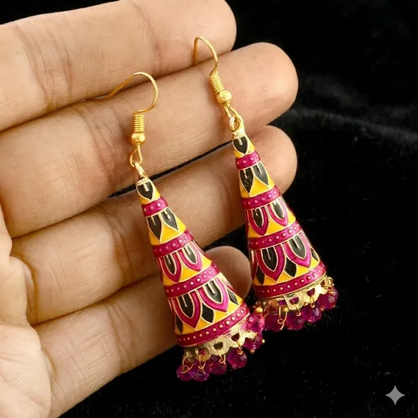 Hand_Painted_Jhumka_Earrings_|_Indian_Enamel,_Pearl_Dangle