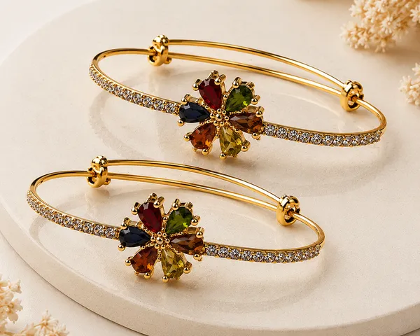 Navratna_Bloom_Adjustable_Gold-Plated_Bracelet_(Pair)