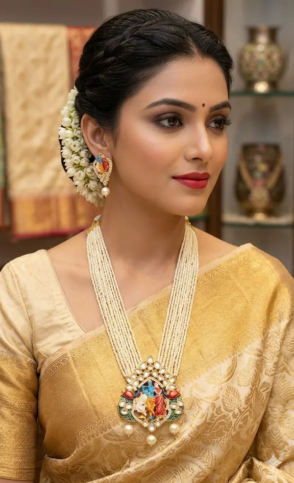Gold-Plated_Cz_Studded_&_Beaded_Necklace_Set,_Indian_Bridal_Jewelry,_Designer_Traditional_Wedding