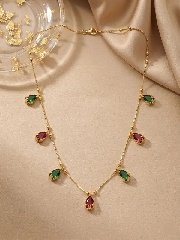 Royal_Dual-Tone_Crystal_Drop_Necklace