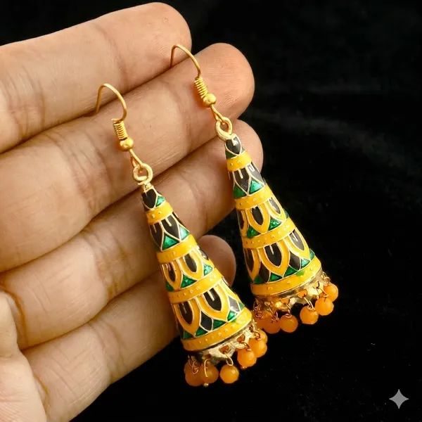 Hand_Painted_Jhumka_Earrings_|_Indian_Enamel,_Pearl_Dangle