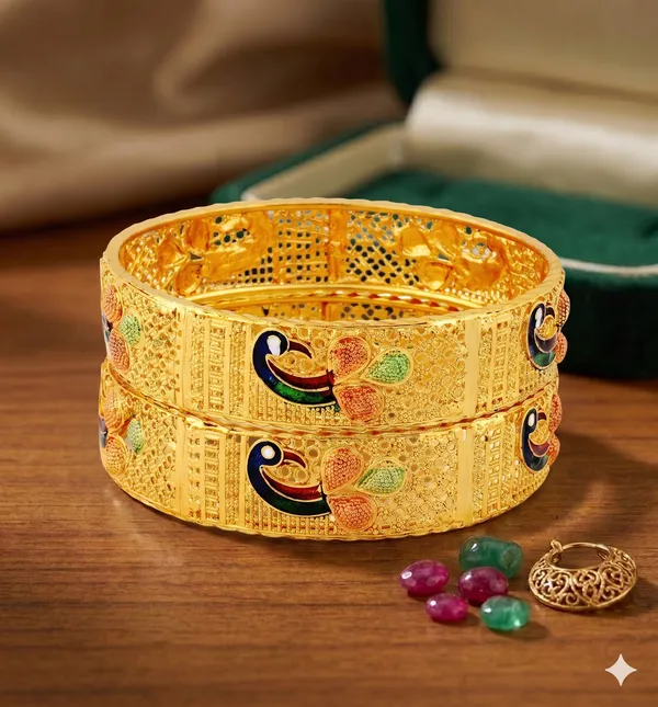 Meenakari_Peacock_Bangles:_Gold_Plated_Indian_Bridal_Jewelry,_Designer_Traditional_Wedding,_Gift
