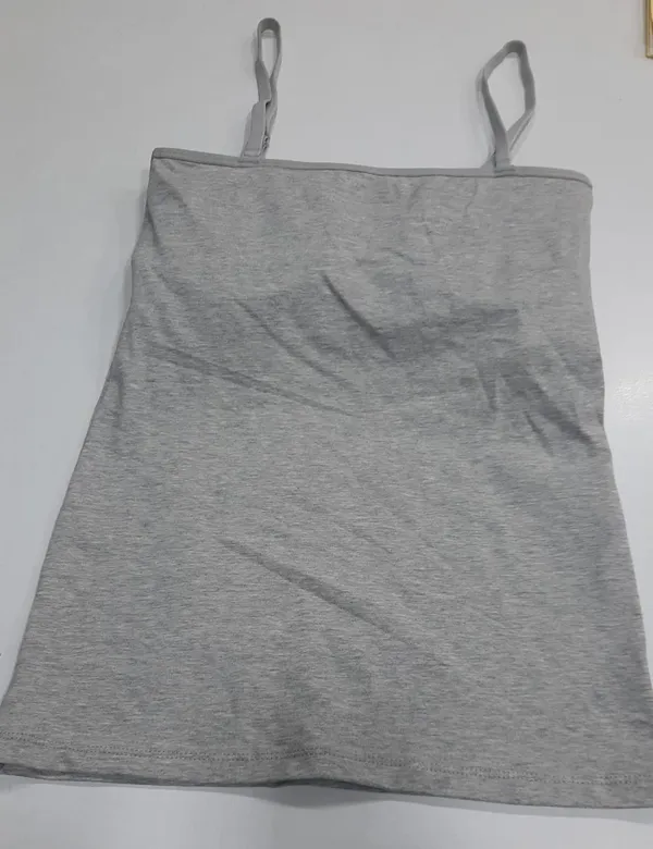 Women'S_Grey_Cotton_Padded_Camisole_Top_With_Adjustable_Straps_&_Built_In_Support