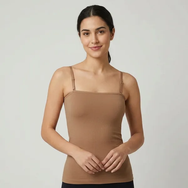 Women'S_Nude_Padded_Camisole_Top_With_Adjustable_Straps_Built_In_Support