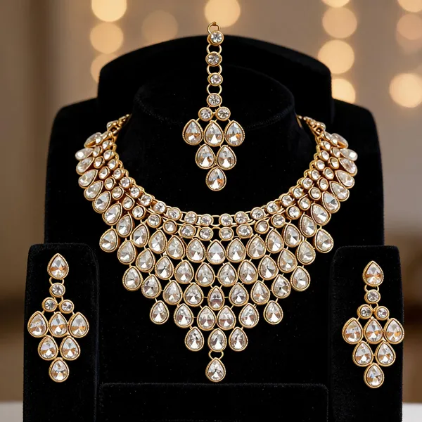 White_And_Gold_Jewellery_Set_Alloy_For_Women_Pack_Of_1