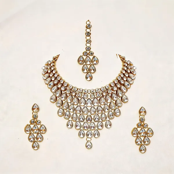 White_And_Gold_Jewellery_Set_Alloy_For_Women_Pack_Of_1