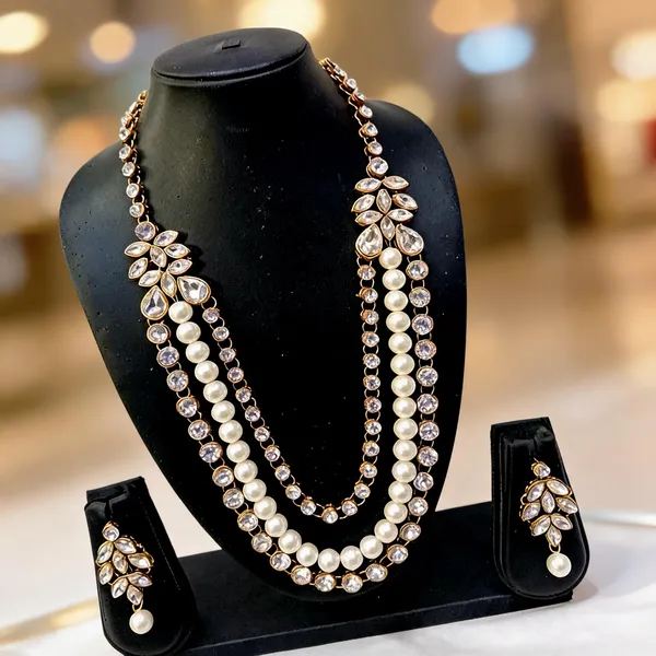 White_Jewellery_Set_Alloy_For_Women_Pack_Of_1
