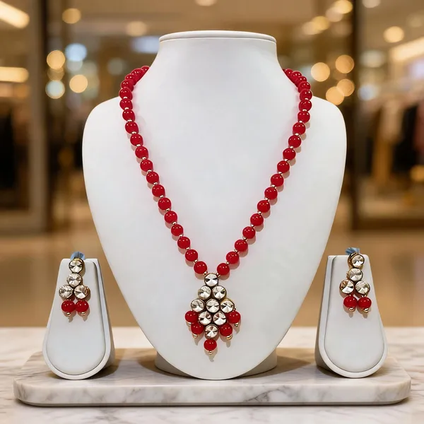 Red_And_White_Jewellery_Set_Alloy_For_Women_Pack_Of_1