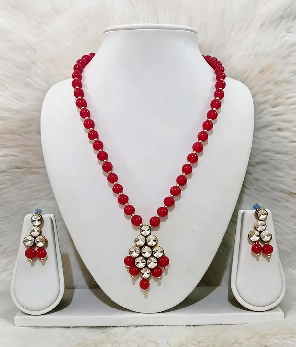 Red_And_White_Jewellery_Set_Alloy_For_Women_Pack_Of_1