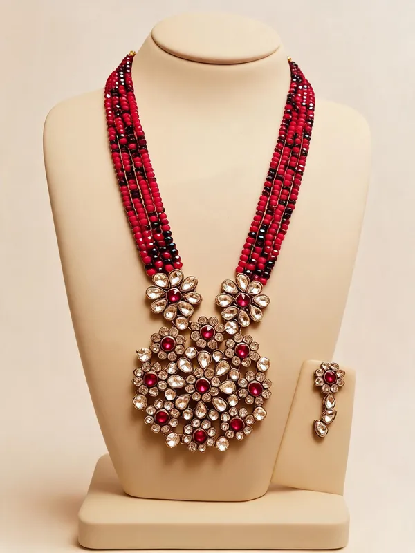 Red_Jewellery_Set_Alloy_For_Women_Pack_Of_1