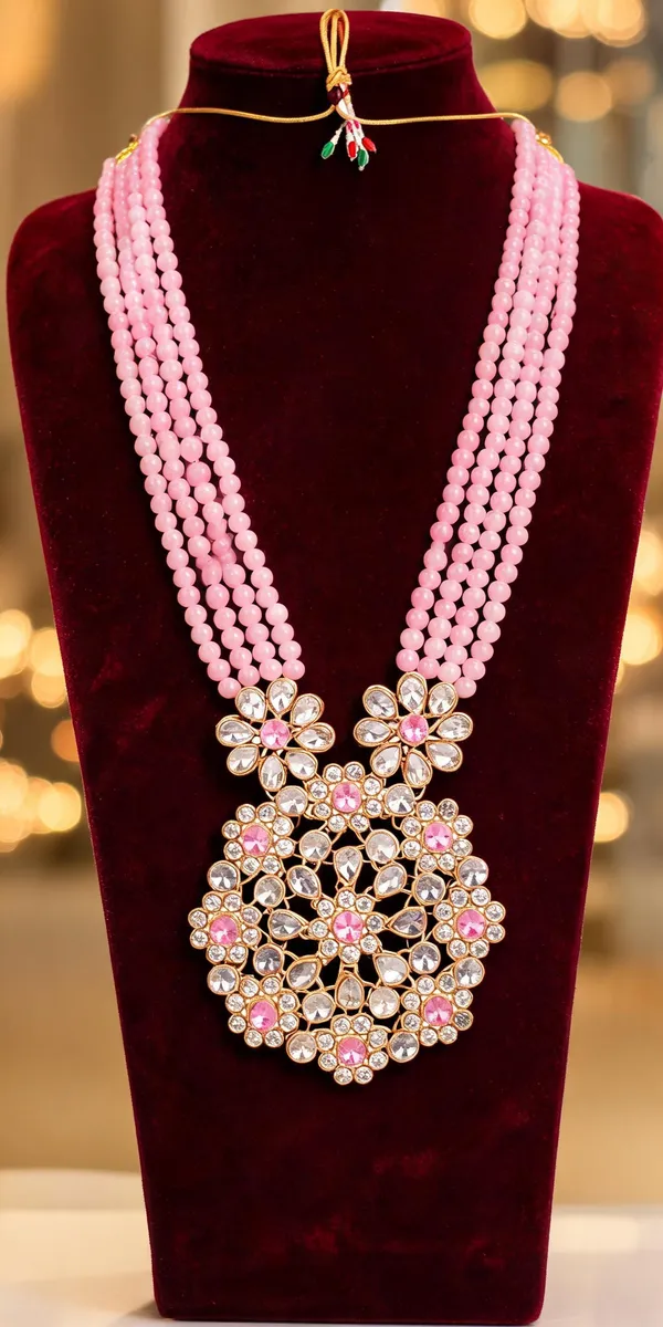 Pink_Layered_Necklace_Alloy_For_Unisex_Pack_Of_1