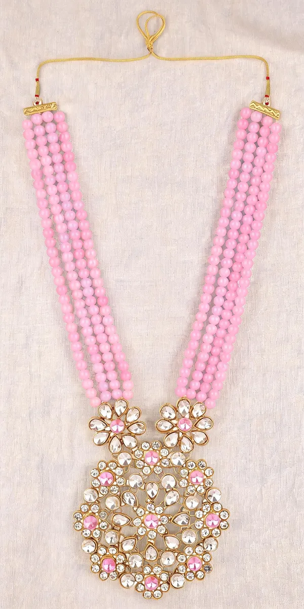 Pink_Layered_Necklace_Alloy_For_Unisex_Pack_Of_1