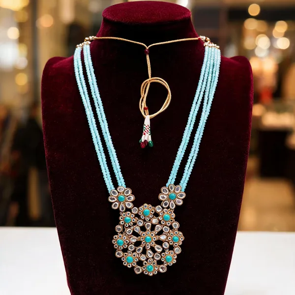 Blue_Layered_Necklace_Alloy_For_Unisex_Pack_Of_1