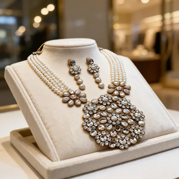 White_Jewellery_Set_Alloy_For_Women_Pack_Of_1