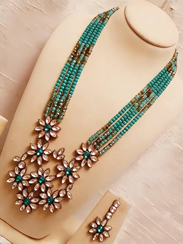 Green_And_Blue_Jewellery_Set_Alloy_For_Women_Pack_Of_1