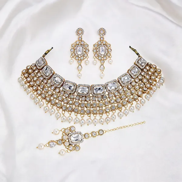 White_Jewellery_Set_Alloy_For_Women_Pack_Of_1