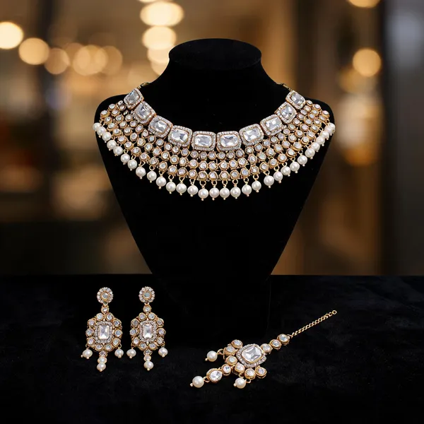 White_Jewellery_Set_Alloy_For_Women_Pack_Of_1