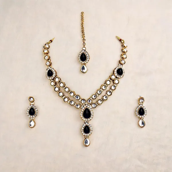 Black_And_Gold_Jewellery_Set_Alloy_For_Women_Pack_Of_1