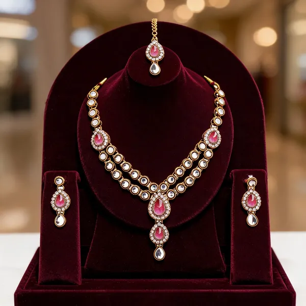 Pink_And_White_Jewellery_Set_Alloy_For_Women_Pack_Of_1