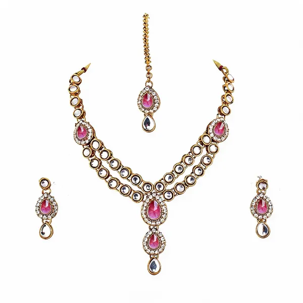 Pink_And_White_Jewellery_Set_Alloy_For_Women_Pack_Of_1