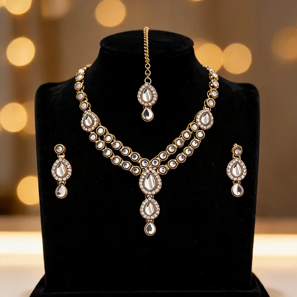 White_Jewellery_Set_Alloy_For_Women_Pack_Of_1