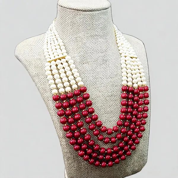 White_Layered_Necklace_Alloy_For_Unisex_Pack_Of_1