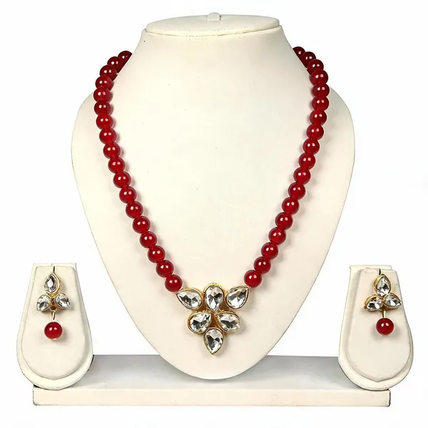White_And_Red_Jewellery_Set_Alloy_For_Women_Pack_Of_1