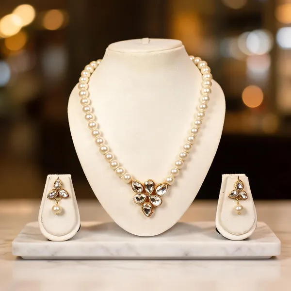 White_Jewellery_Set_Alloy_For_Women_Pack_Of_1
