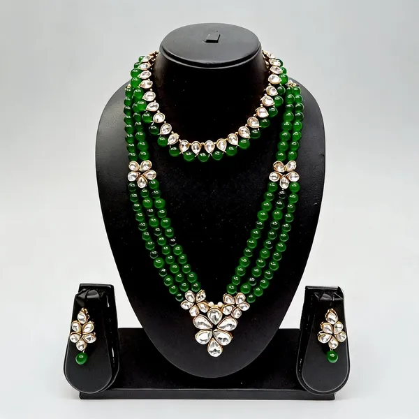 Green_And_White_Jewellery_Set_Alloy_For_Women_Pack_Of_1