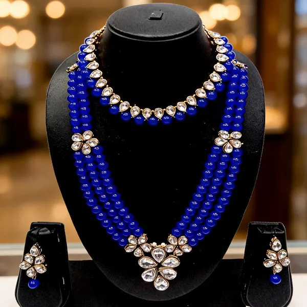 Blue_And_White_Jewellery_Set_Alloy_For_Women_Pack_Of_1