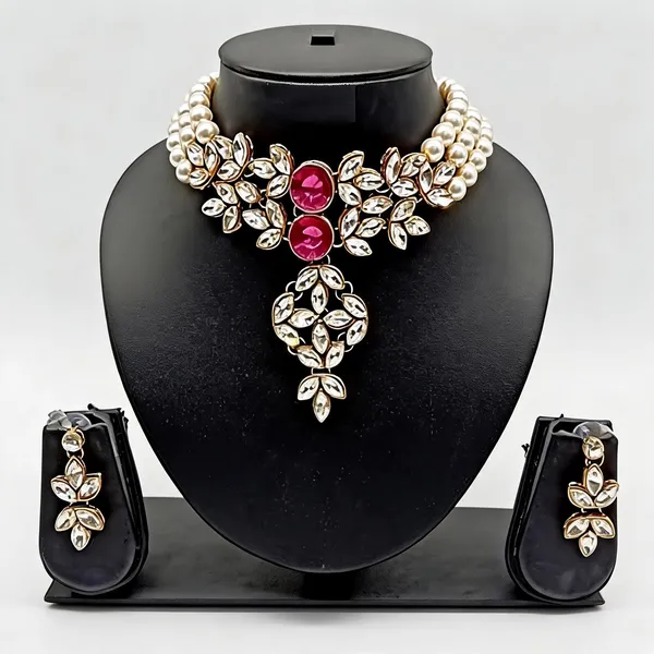 Pink_And_Silver_Jewellery_Set_Alloy_For_Women_Pack_Of_1