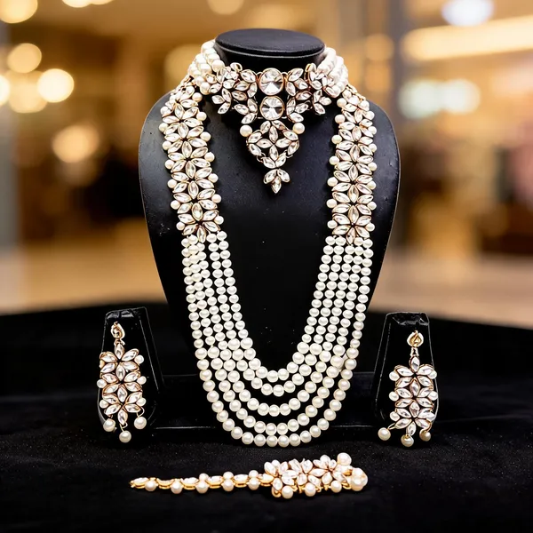 White_Jewellery_Set_Alloy_For_Women_Pack_Of_1