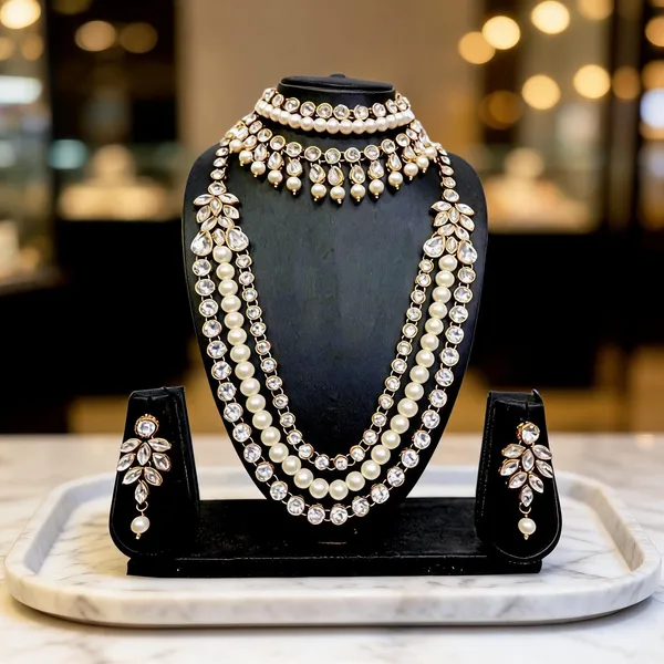 White_Jewellery_Set_Alloy_For_Women_Pack_Of_1