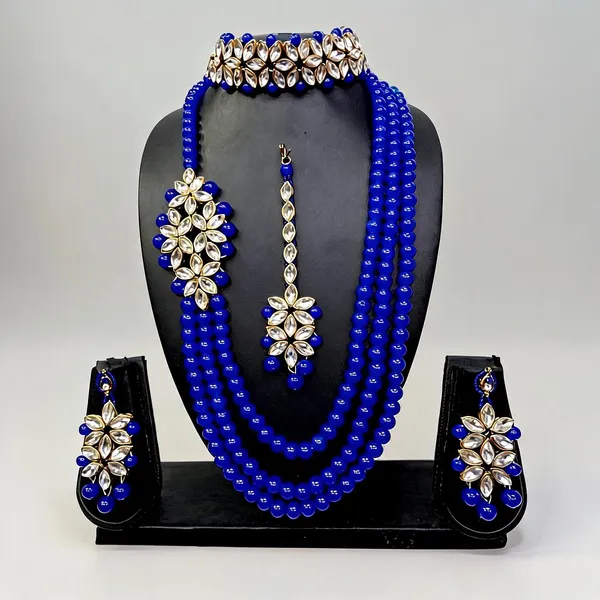 Blue_And_White_Jewellery_Set_Alloy_For_Women_Pack_Of_1