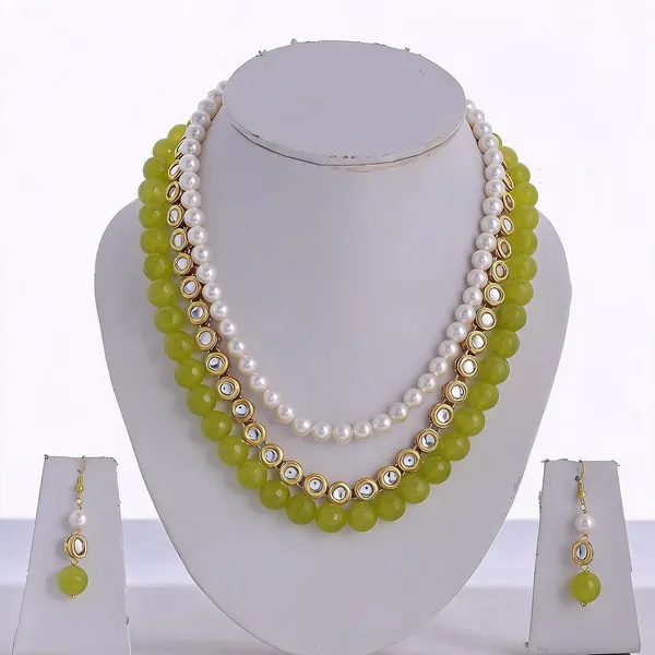 Green_And_White_Jewellery_Set_Alloy_For_Women_Pack_Of_1