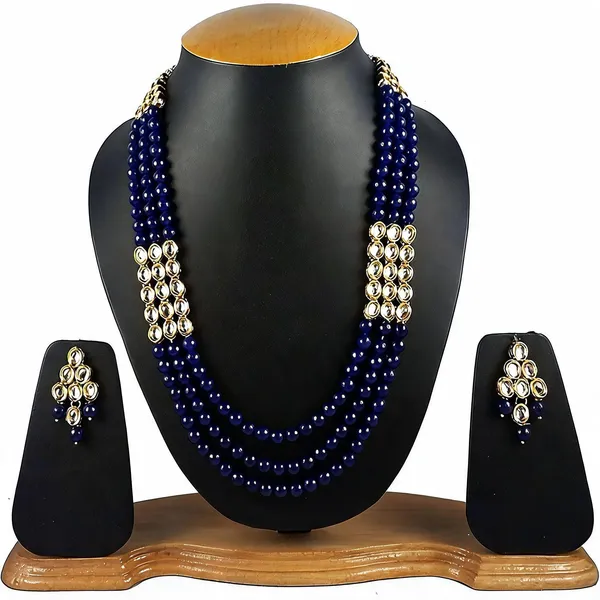 Blue_And_White_Jewellery_Set_Alloy_For_Women_Pack_Of_1