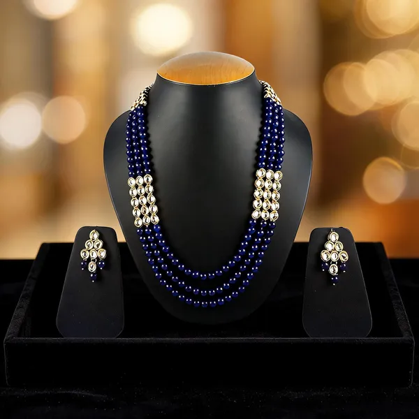 Blue_And_White_Jewellery_Set_Alloy_For_Women_Pack_Of_1