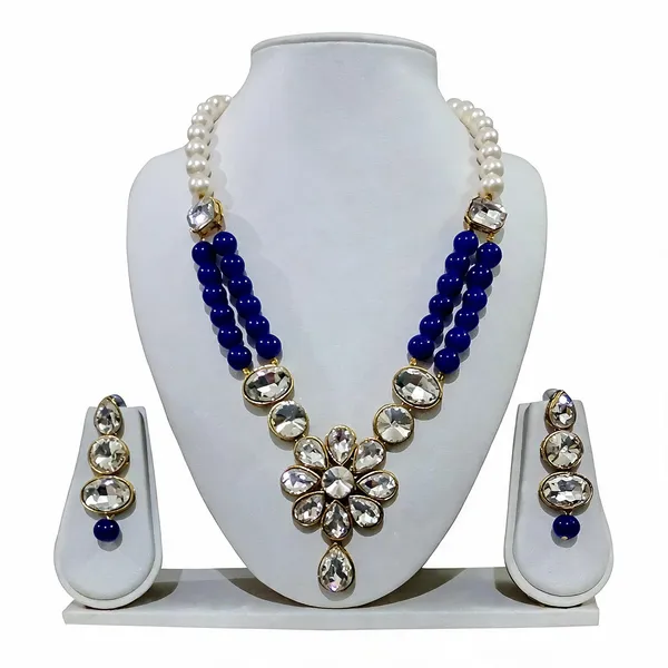 Blue_And_White_Jewellery_Set_Alloy_For_Women_Pack_Of_1