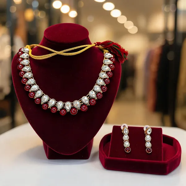 Red_Jewellery_Set_Alloy_For_Women_Pack_Of_2