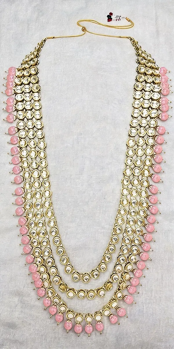 Pink_And_Gold_Groom_Mala,_Layered_Necklace_Alloy_For_Groom_Pack_Of_1